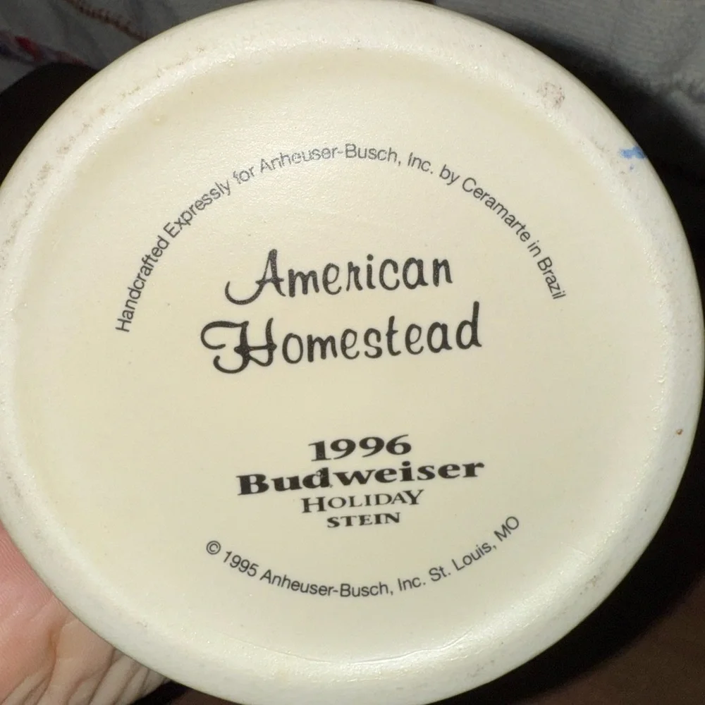 Vintage Budweiser 1996 Holiday Stein‎